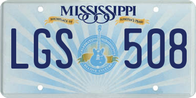 MS license plate LGS508