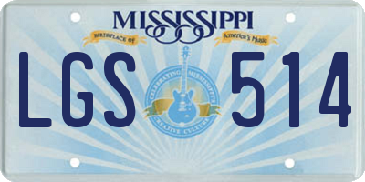 MS license plate LGS514