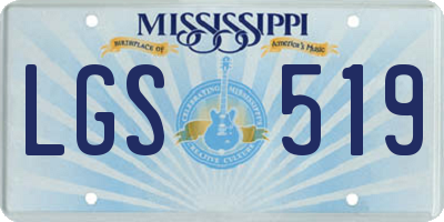 MS license plate LGS519