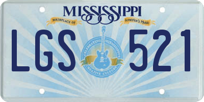 MS license plate LGS521