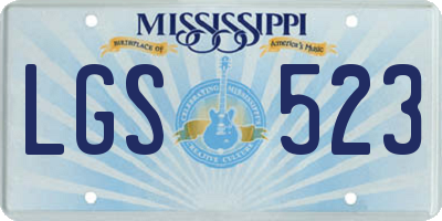 MS license plate LGS523