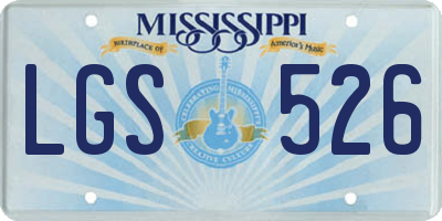 MS license plate LGS526