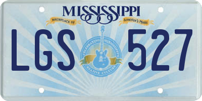 MS license plate LGS527