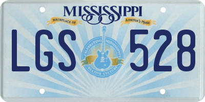 MS license plate LGS528