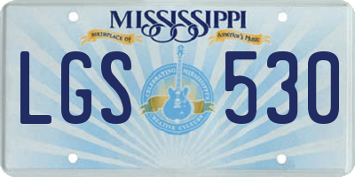 MS license plate LGS530