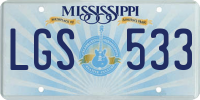 MS license plate LGS533