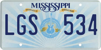 MS license plate LGS534