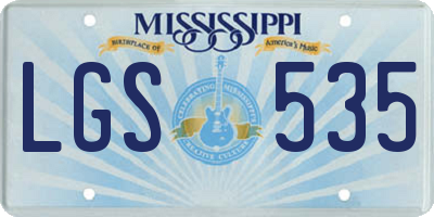 MS license plate LGS535