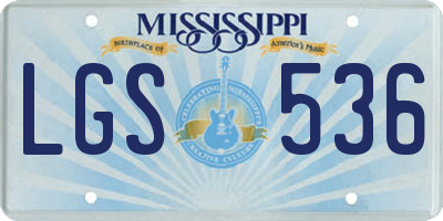MS license plate LGS536