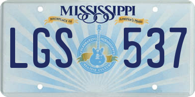 MS license plate LGS537
