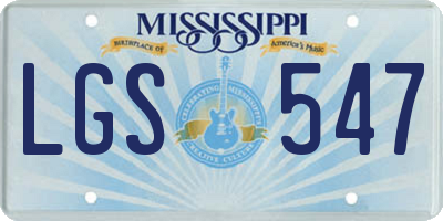 MS license plate LGS547