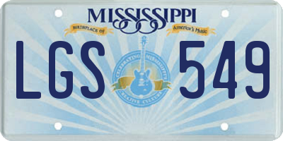 MS license plate LGS549