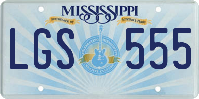 MS license plate LGS555