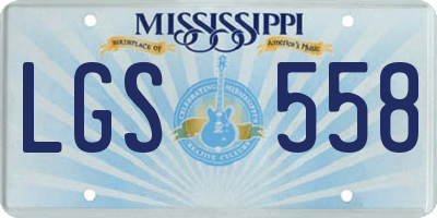 MS license plate LGS558