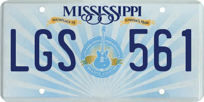 MS license plate LGS561