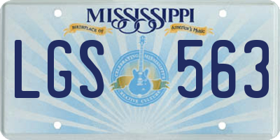 MS license plate LGS563