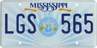 MS license plate LGS565