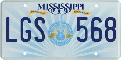 MS license plate LGS568