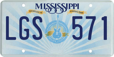 MS license plate LGS571