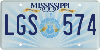 MS license plate LGS574