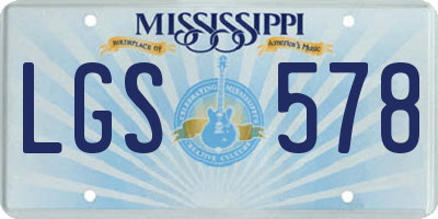 MS license plate LGS578