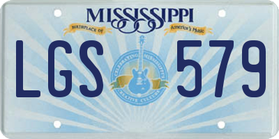 MS license plate LGS579