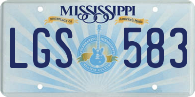 MS license plate LGS583