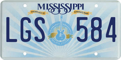 MS license plate LGS584