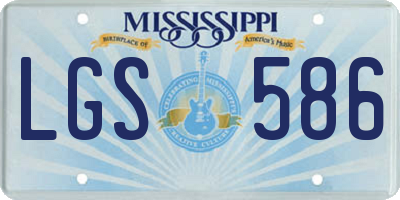 MS license plate LGS586