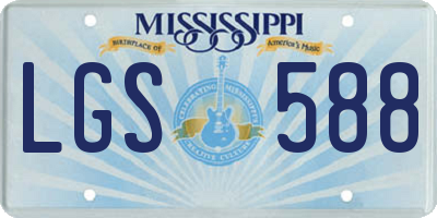 MS license plate LGS588