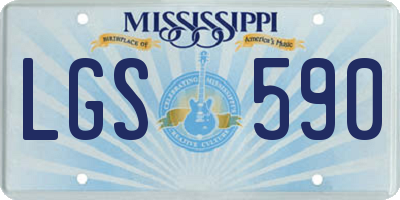 MS license plate LGS590