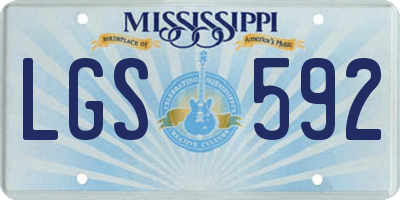 MS license plate LGS592