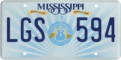 MS license plate LGS594
