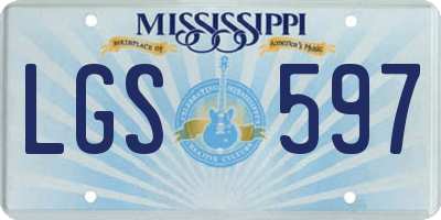 MS license plate LGS597