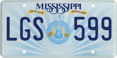 MS license plate LGS599