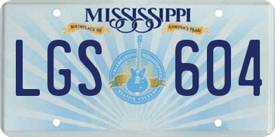 MS license plate LGS604