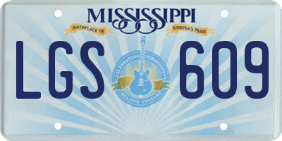 MS license plate LGS609