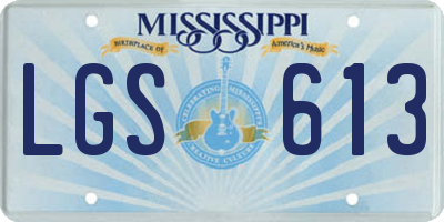 MS license plate LGS613
