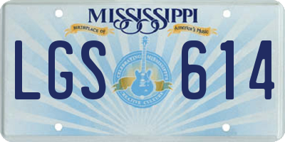 MS license plate LGS614