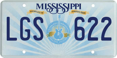 MS license plate LGS622