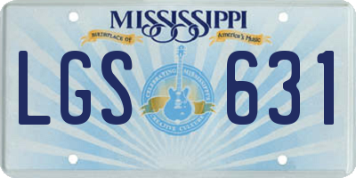 MS license plate LGS631