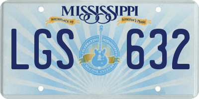 MS license plate LGS632