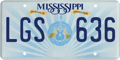 MS license plate LGS636
