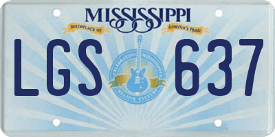 MS license plate LGS637