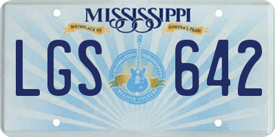 MS license plate LGS642