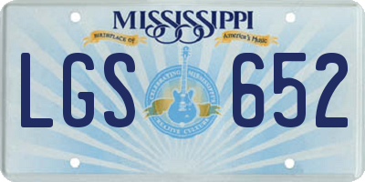 MS license plate LGS652