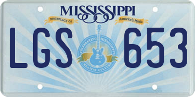 MS license plate LGS653