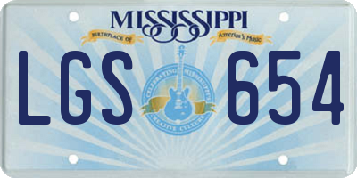 MS license plate LGS654
