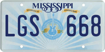 MS license plate LGS668