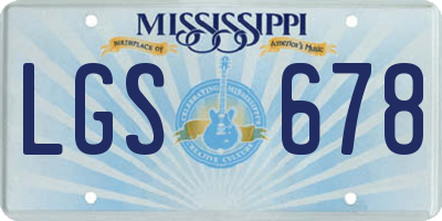MS license plate LGS678